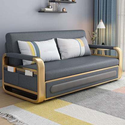 Divani convertibili grigi con divano dormiente in vetrina con archiviazione