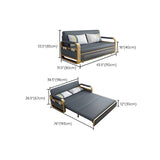 Divani convertibili grigi con divano dormiente in vetrina con archiviazione