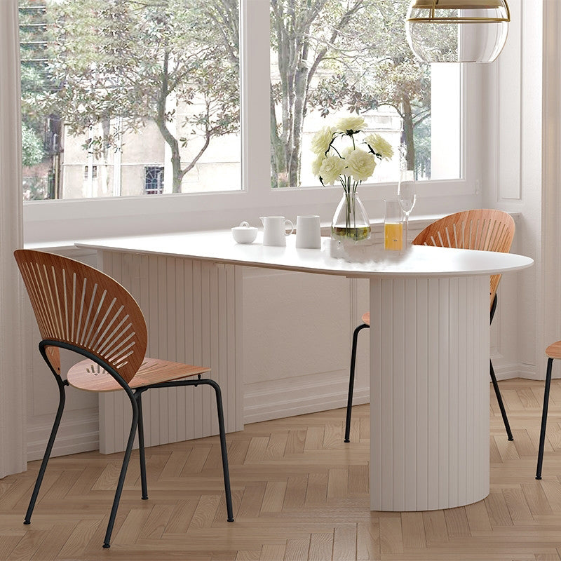 White Dinette Table with Pine Wood Base Modern Free Form Dining Table Clearhalo 'Dining Tables & Seating' 'Dining Tables' 'dining_table' 'furn' 'furn_dining_table' 'Furniture' 'Kitchen & Dining Furniture' 7378379