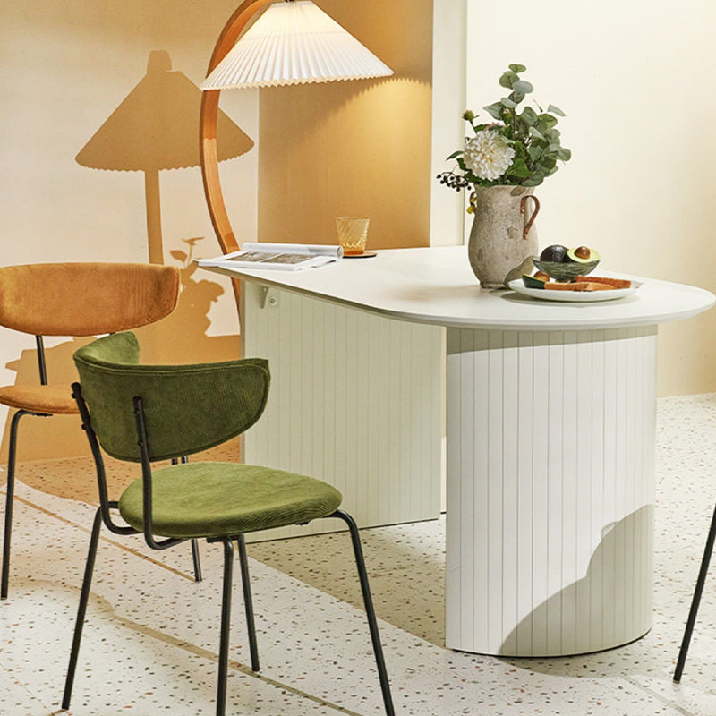 White Dinette Table with Pine Wood Base Modern Free Form Dining Table Clearhalo 'Dining Tables & Seating' 'Dining Tables' 'dining_table' 'furn' 'furn_dining_table' 'Furniture' 'Kitchen & Dining Furniture' 7378386