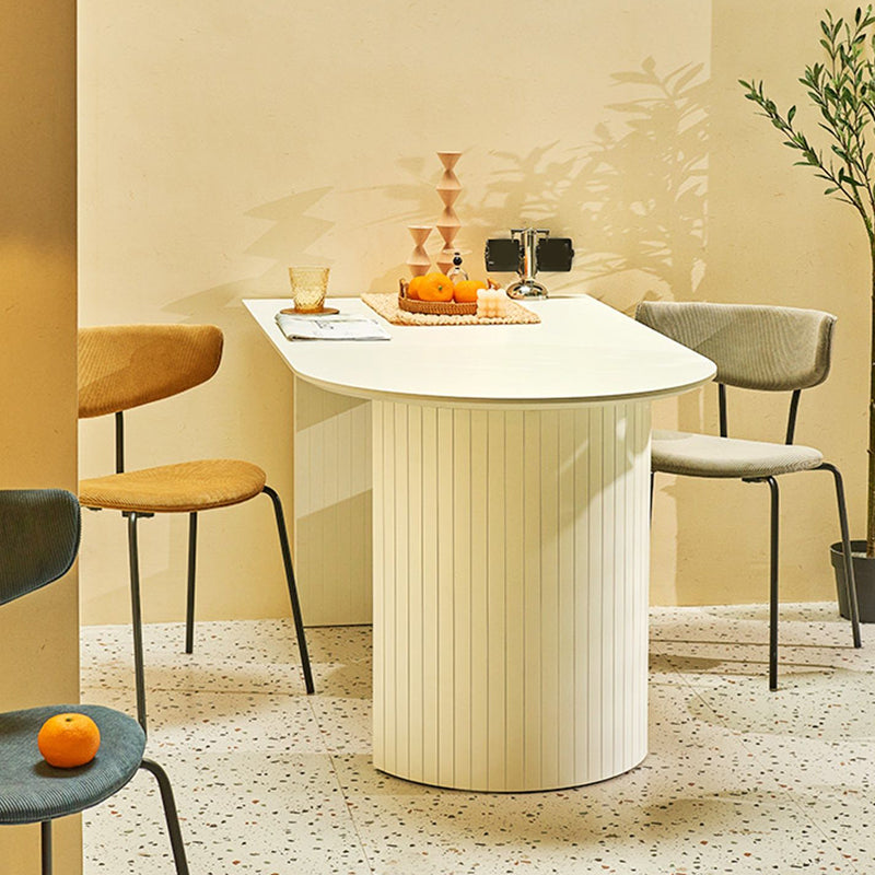 White Dinette Table with Pine Wood Base Modern Free Form Dining Table Clearhalo 'Dining Tables & Seating' 'Dining Tables' 'dining_table' 'furn' 'furn_dining_table' 'Furniture' 'Kitchen & Dining Furniture' 7378387
