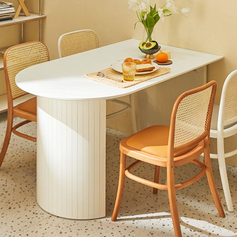 White Dinette Table with Pine Wood Base Modern Free Form Dining Table Clearhalo 'Dining Tables & Seating' 'Dining Tables' 'dining_table' 'furn' 'furn_dining_table' 'Furniture' 'Kitchen & Dining Furniture' 7378389