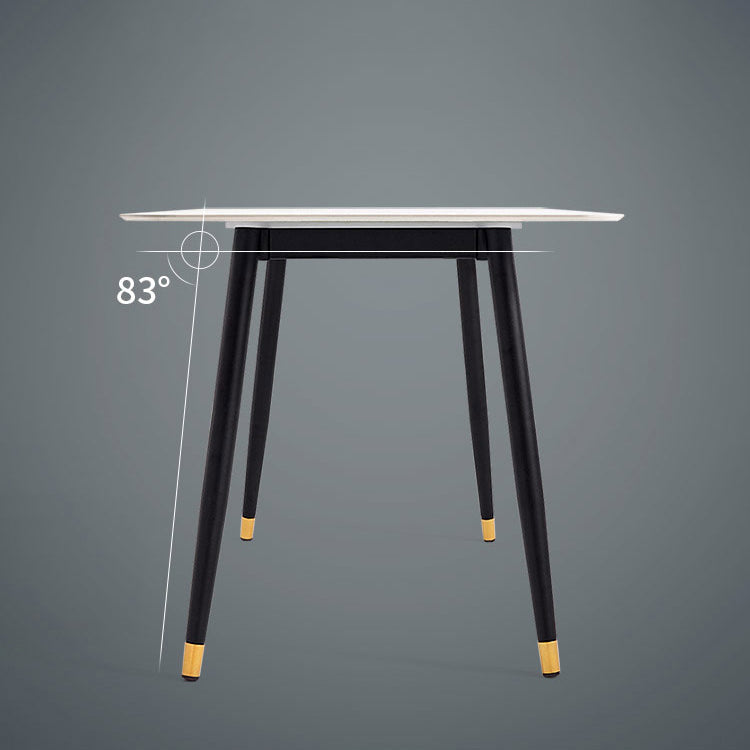 Matte Finish Stone Dinette Table Contemporary Rectangle Dining Table Clearhalo 'Dining Tables & Seating' 'Dining Tables' 'dining_table' 'furn' 'furn_dining_table' 'Furniture' 'Kitchen & Dining Furniture' 7378415