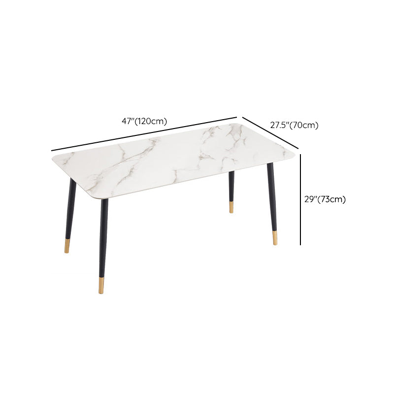 Matte Finish Stone Dinette Table Contemporary Rectangle Dining Table Clearhalo 'Dining Tables & Seating' 'Dining Tables' 'dining_table' 'furn' 'furn_dining_table' 'Furniture' 'Kitchen & Dining Furniture' 7378419