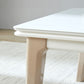 Table à manger évolutive en pierre moderne, pieds en bois pour salle à manger