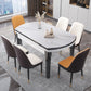 Foldable Dinette Table with Wood Base Modern Stone Top Dining Table Clearhalo 'Dining Tables & Seating' 'Dining Tables' 'dining_table' 'furn' 'furn_dining_table' 'Furniture' 'Kitchen & Dining Furniture' 7378434