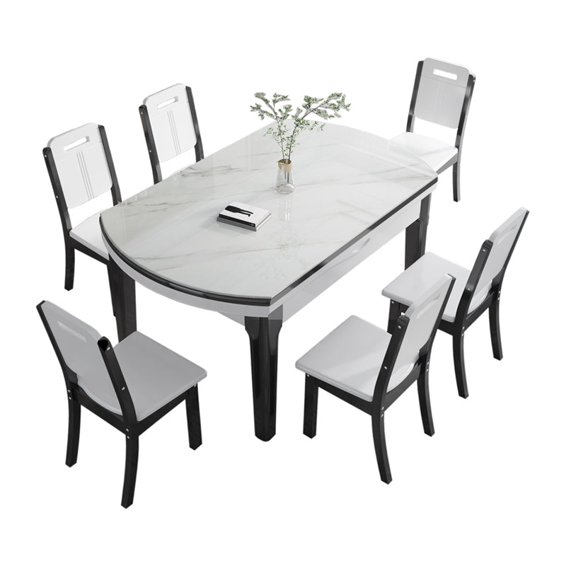 Foldable Dinette Table with Wood Base Modern Stone Top Dining Table Without Chairs Clearhalo 'Dining Tables & Seating' 'Dining Tables' 'dining_table' 'furn' 'furn_dining_table' 'Furniture' 'Kitchen & Dining Furniture' 7378437