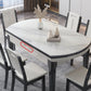 Foldable Dinette Table with Wood Base Modern Stone Top Dining Table Clearhalo 'Dining Tables & Seating' 'Dining Tables' 'dining_table' 'furn' 'furn_dining_table' 'Furniture' 'Kitchen & Dining Furniture' 7378438