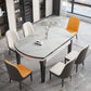 Foldable Dinette Table with Wood Base Modern Stone Top Dining Table Clearhalo 'Dining Tables & Seating' 'Dining Tables' 'dining_table' 'furn' 'furn_dining_table' 'Furniture' 'Kitchen & Dining Furniture' 7378441