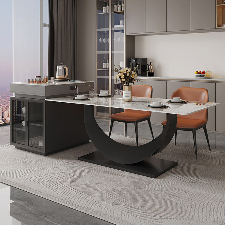 Rectangle Dining Room Table Contemporary Dinner Room Kitchen Table Clearhalo 'Dining Tables & Seating' 'Dining Tables' 'dining_table' 'furn' 'furn_dining_table' 'Furniture' 'Kitchen & Dining Furniture' 7378459