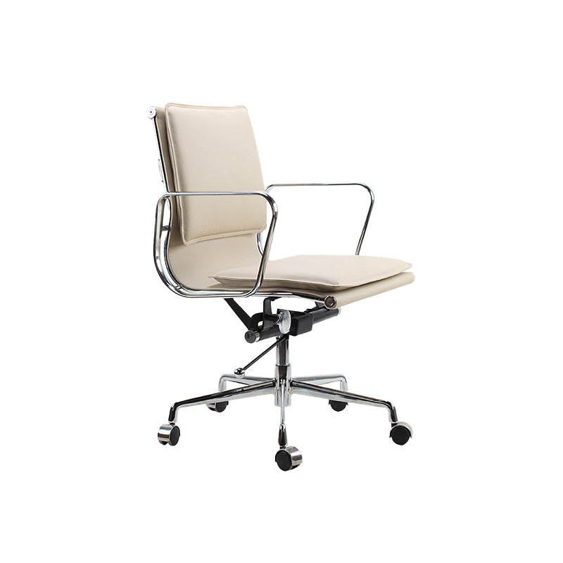 Sedia da compito a armi fisse contemporanea sedia da scrivania bianca per ufficio