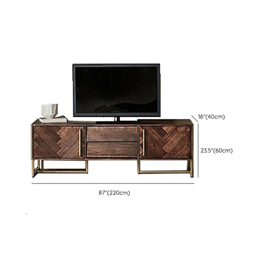 Glam TV Stand Console Solid Wood TV Media Stand with 2 Drawers Clearhalo 'furn' 'furn_tv_stands_entertainment_centers' 'Furniture' 'Living Room Furniture' 'TV Stands & Entertainment Centers' 'TV Stands & Media Storage Furniture' 'tv_stands_entertainment_centers' 7379286
