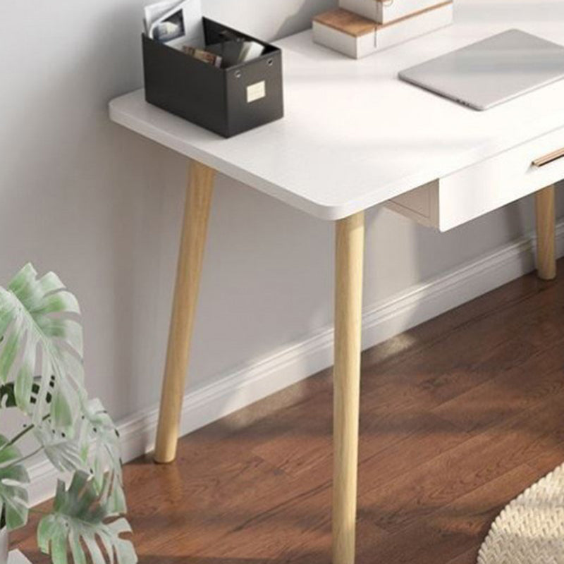 Rectangular Shaped Office Desk Reversible Natural/White Writing Desk with 1 Drawer Clearhalo 'furn' 'furn_office_desk' 'Furniture' 'Office Desks' 'Office Furniture' 'office_desk' 7379330