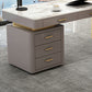 Glam Writing Desk Stone Rectangle 29.53" Tall Office Desk with Drawers Clearhalo 'furn' 'furn_office_desk' 'Furniture' 'Office Desks' 'Office Furniture' 'office_desk' 7379339
