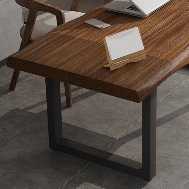 Bureau de bureau en bois massif moderne de 29,53 pouces de haut de bureau avec base de traîneau