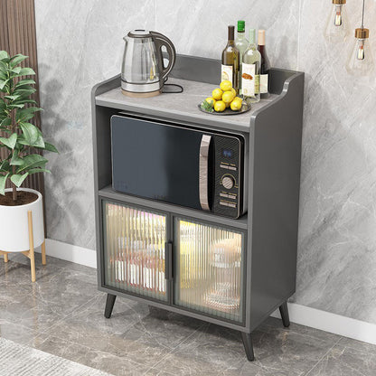Server da pranzo in pietra glam Sideboard interno grigio con porte di vetro