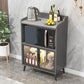 Server da pranzo in pietra glam Sideboard interno grigio con porte di vetro