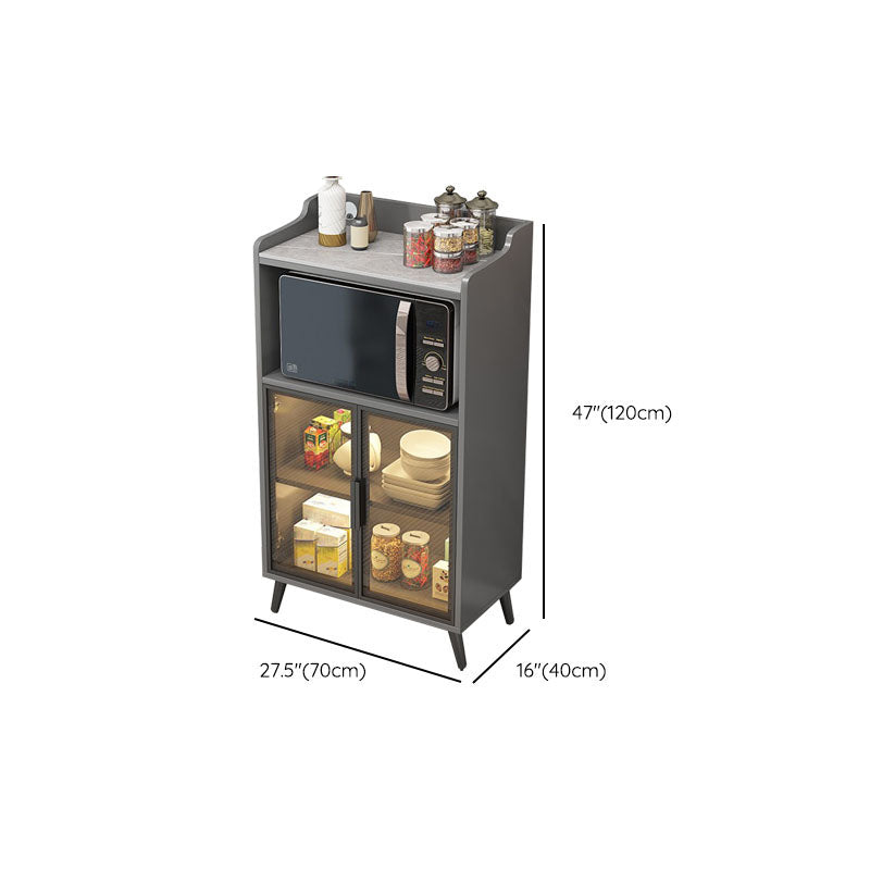 Server da pranzo in pietra glam Sideboard interno grigio con porte di vetro