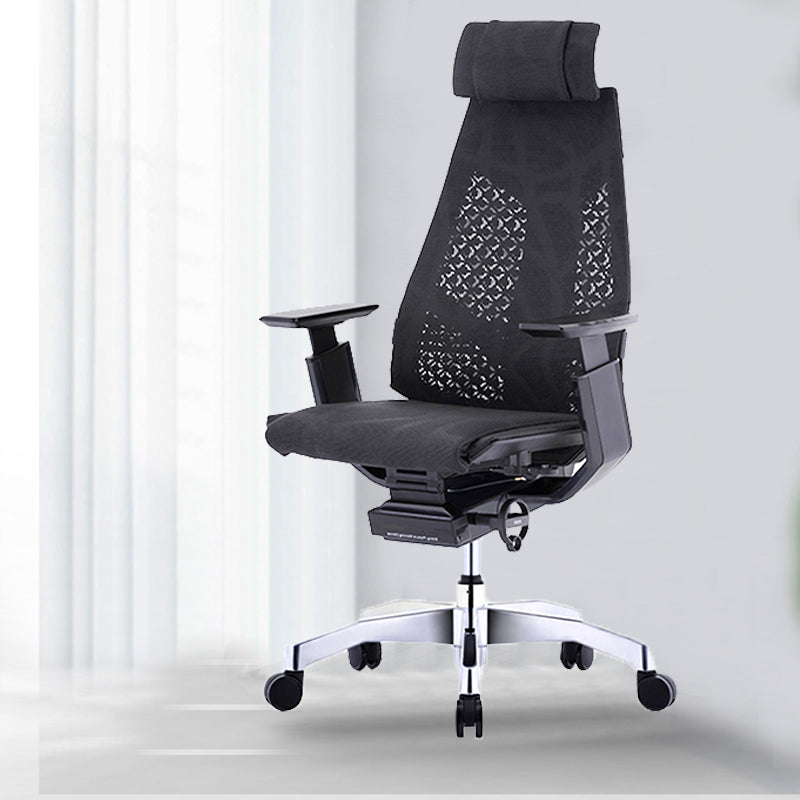 Modern Office Chair Adjustable Seat Height Arms Included Swivel Chair with Wheels Black 1 Piece Without Footrest Clearhalo 'furn' 'furn_office_chair' 'Furniture' 'Office Chairs' 'Office Furniture' 'office_chair' 7379447