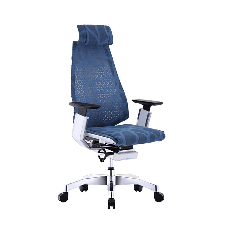 Modern Office Chair Adjustable Seat Height Arms Included Swivel Chair with Wheels Blue 1 Piece Without Footrest Clearhalo 'furn' 'furn_office_chair' 'Furniture' 'Office Chairs' 'Office Furniture' 'office_chair' 7379448
