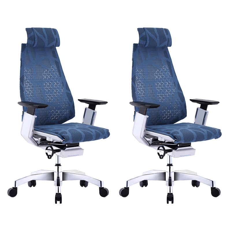 Modern Office Chair Adjustable Seat Height Arms Included Swivel Chair with Wheels Blue 2 Piece Set Without Footrest Clearhalo 'furn' 'furn_office_chair' 'Furniture' 'Office Chairs' 'Office Furniture' 'office_chair' 7379450