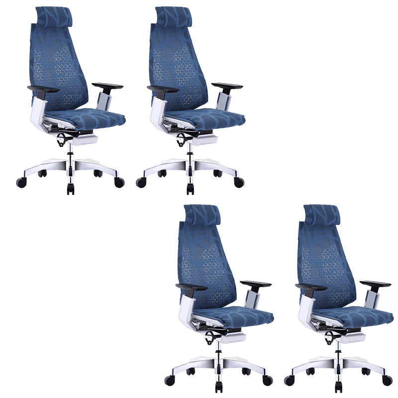 Modern Office Chair Adjustable Seat Height Arms Included Swivel Chair with Wheels Blue 4 Piece Set Without Footrest Clearhalo 'furn' 'furn_office_chair' 'Furniture' 'Office Chairs' 'Office Furniture' 'office_chair' 7379451