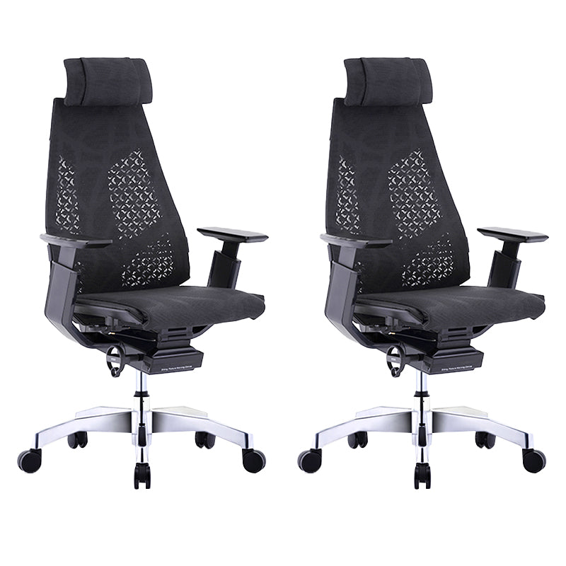 Modern Office Chair Adjustable Seat Height Arms Included Swivel Chair with Wheels Black 2 Piece Set Without Footrest Clearhalo 'furn' 'furn_office_chair' 'Furniture' 'Office Chairs' 'Office Furniture' 'office_chair' 7379458