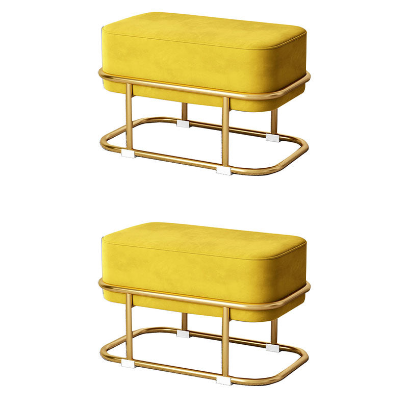 Gorgeous Modern Standard Pure Color Trea Resistant Standard for Living Room Yellow 2 Piece Set Clearhalo 'furn' 'furn_ottomans_poufs' 'Furniture' 'Living Room Furniture' 'Ottomans & Poufs' 'ottomans_poufs' 7379528