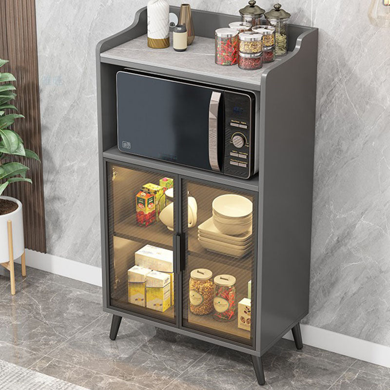 Porte di vetro di pietra grigia Glam Server da pranzo interno con armadi