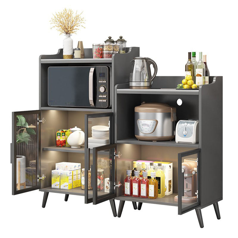 Porte di vetro di pietra grigia Glam Server da pranzo interno con armadi