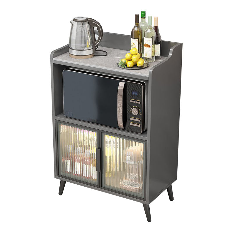 Porte di vetro di pietra grigia Glam Server da pranzo interno con armadi