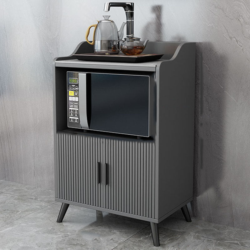 Server da pranzo interno glam Sideboard in legno in finto grigio con top in pietra