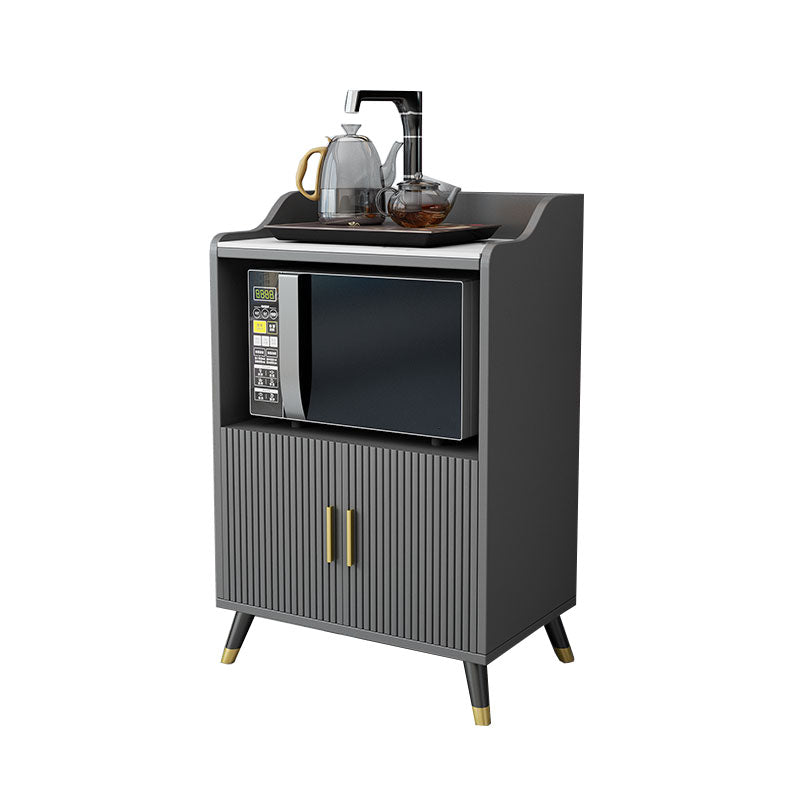 Server da pranzo interno glam Sideboard in legno in finto grigio con top in pietra