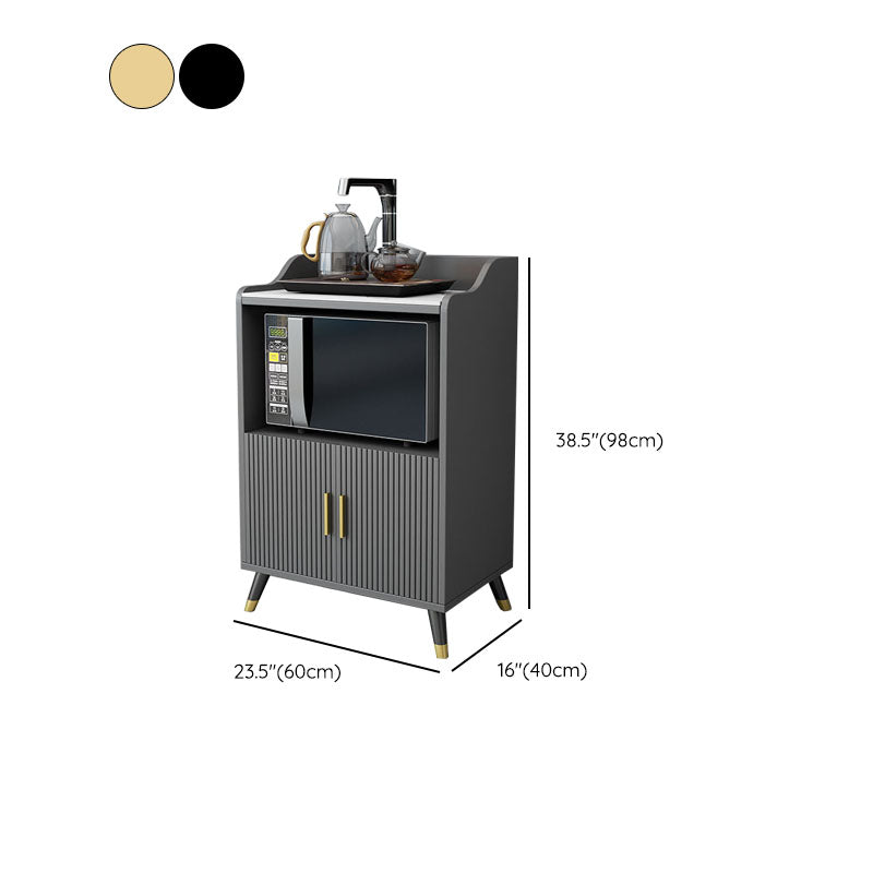 Server da pranzo interno glam Sideboard in legno in finto grigio con top in pietra