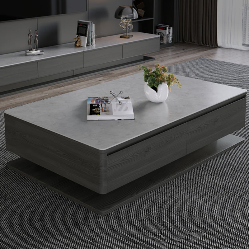 Rectangle Single Coffee Table Glam 1 Coffee Table with 4 Drawers Clearhalo 'Coffee & Accent Tables' 'Coffee Tables' 'coffee_tables' 'furn' 'furn_coffee_tables' 'Furniture' 'Living Room Furniture' 7379565