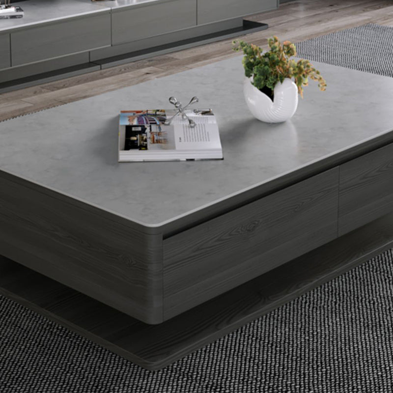 Rectangle Single Coffee Table Glam 1 Coffee Table with 4 Drawers Clearhalo 'Coffee & Accent Tables' 'Coffee Tables' 'coffee_tables' 'furn' 'furn_coffee_tables' 'Furniture' 'Living Room Furniture' 7379572