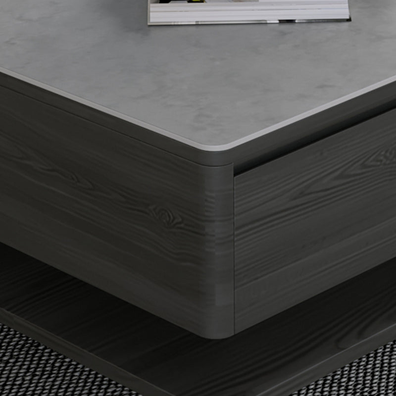 Rectangle Single Coffee Table Glam 1 Coffee Table with 4 Drawers Clearhalo 'Coffee & Accent Tables' 'Coffee Tables' 'coffee_tables' 'furn' 'furn_coffee_tables' 'Furniture' 'Living Room Furniture' 7379574