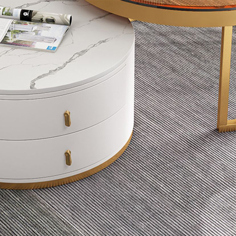 Round Tropical Coffee Table Storage 2 Nesting Coffee Table Set Clearhalo 'Coffee & Accent Tables' 'Coffee Tables' 'coffee_tables' 'furn' 'furn_coffee_tables' 'Furniture' 'Living Room Furniture' 7379605