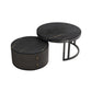 Round Tropical Coffee Table Storage 2 Nesting Coffee Table Set Black-Gold Stone Clearhalo 'Coffee & Accent Tables' 'Coffee Tables' 'coffee_tables' 'furn' 'furn_coffee_tables' 'Furniture' 'Living Room Furniture' 7379614