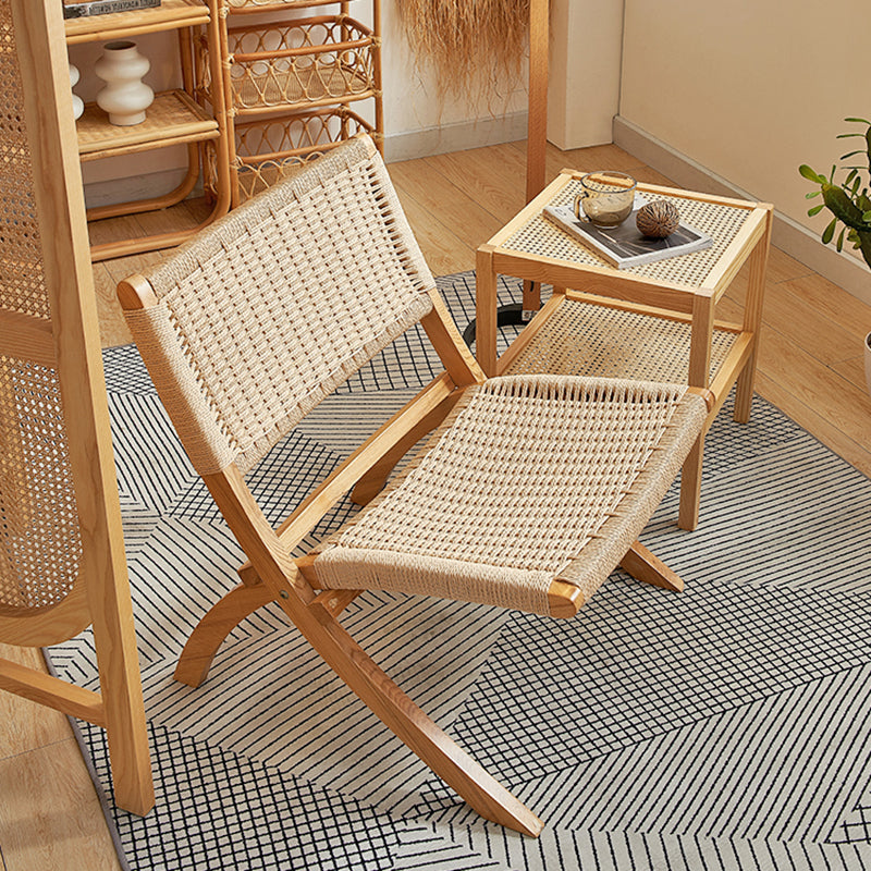 Solid Wood Chair Woven Back Lounge Accent Chair for Living Room Clearhalo 'Accent Chairs' 'accent_chairs' 'Chairs & Seating' 'furn' 'furn_accent_chairs' 'Furniture' 'Living Room Furniture' 7379647