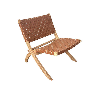 Solid Wood Chair Woven Back Lounge Accent Chair for Living Room Walnut Saddle Leather 1 Piece Clearhalo 'Accent Chairs' 'accent_chairs' 'Chairs & Seating' 'furn' 'furn_accent_chairs' 'Furniture' 'Living Room Furniture' 7379648