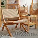 Solid Wood Chair Woven Back Lounge Accent Chair for Living Room Clearhalo 'Accent Chairs' 'accent_chairs' 'Chairs & Seating' 'furn' 'furn_accent_chairs' 'Furniture' 'Living Room Furniture' 7379649