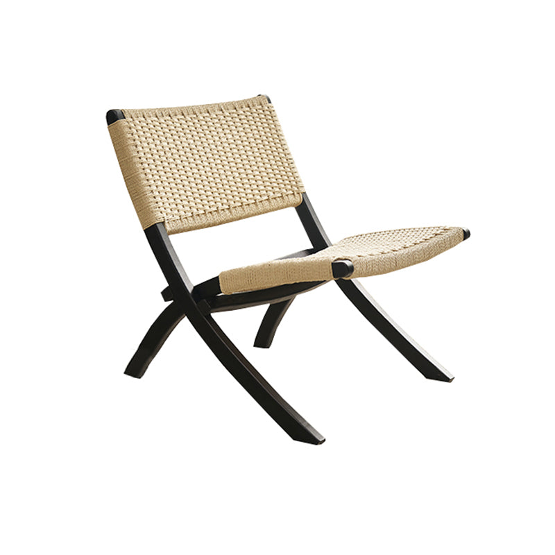 Solid Wood Chair Woven Back Lounge Accent Chair for Living Room Black Fabric 1 Piece Clearhalo 'Accent Chairs' 'accent_chairs' 'Chairs & Seating' 'furn' 'furn_accent_chairs' 'Furniture' 'Living Room Furniture' 7379655