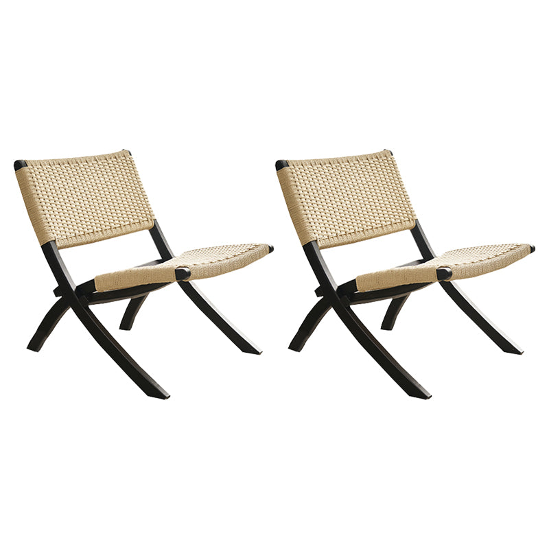 Solid Wood Chair Woven Back Lounge Accent Chair for Living Room Black Fabric 2 Piece Set Clearhalo 'Accent Chairs' 'accent_chairs' 'Chairs & Seating' 'furn' 'furn_accent_chairs' 'Furniture' 'Living Room Furniture' 7379657