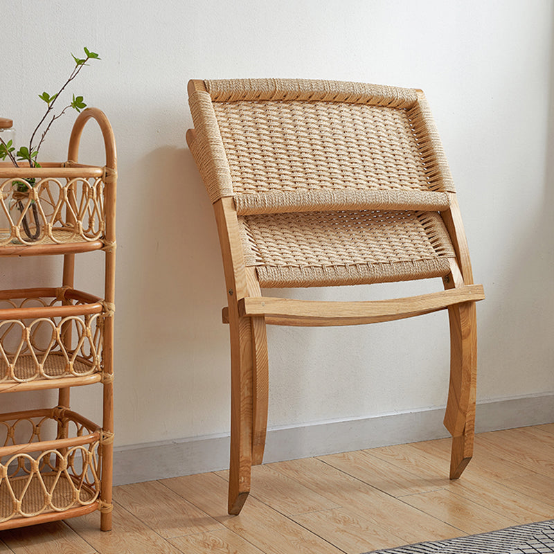 Solid Wood Chair Woven Back Lounge Accent Chair for Living Room Clearhalo 'Accent Chairs' 'accent_chairs' 'Chairs & Seating' 'furn' 'furn_accent_chairs' 'Furniture' 'Living Room Furniture' 7379658