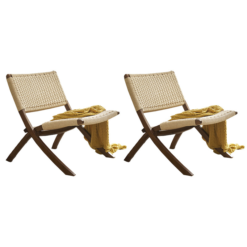 Solid Wood Chair Woven Back Lounge Accent Chair for Living Room Walnut Fabric 2 Piece Set Clearhalo 'Accent Chairs' 'accent_chairs' 'Chairs & Seating' 'furn' 'furn_accent_chairs' 'Furniture' 'Living Room Furniture' 7379661