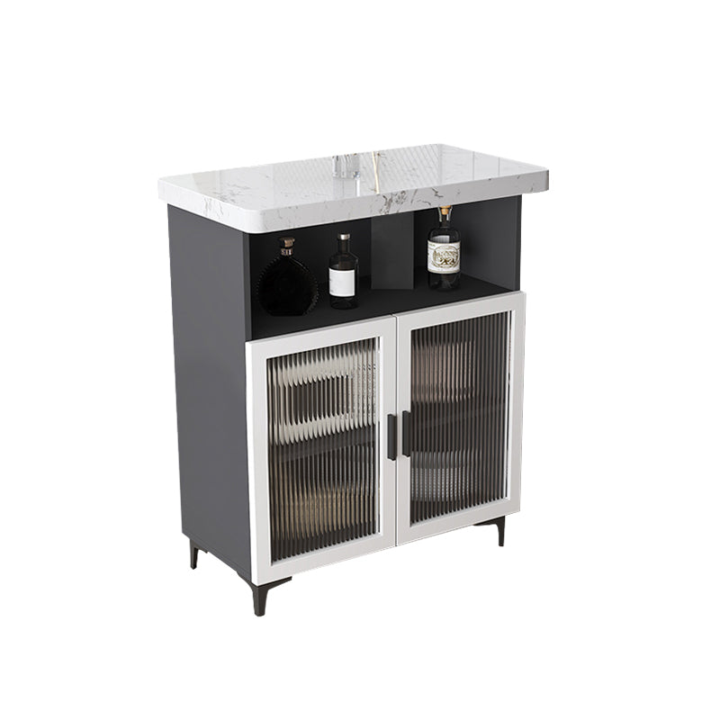 Modern Rectangle Bar Table Faux Marble Storable Table for Living Room Grey Without Chairs Clearhalo 'Bar Furniture' 'Bar Tables' 'bar_tables' 'furn' 'furn_bar_tables' 'Furniture' 'Kitchen & Dining Furniture' 7379703