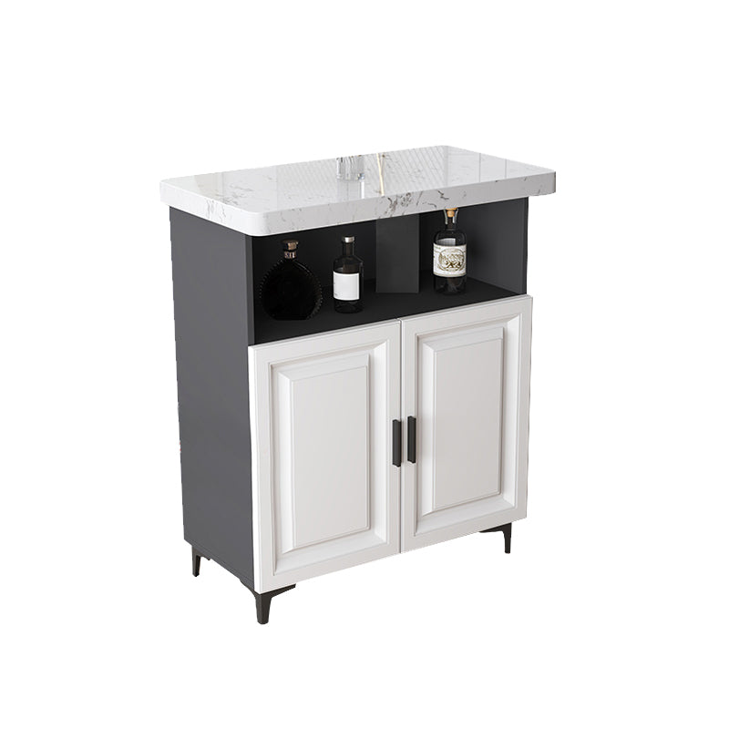 Modern Rectangle Bar Table Faux Marble Storable Table for Living Room Gray-White Without Chairs Clearhalo 'Bar Furniture' 'Bar Tables' 'bar_tables' 'furn' 'furn_bar_tables' 'Furniture' 'Kitchen & Dining Furniture' 7379707