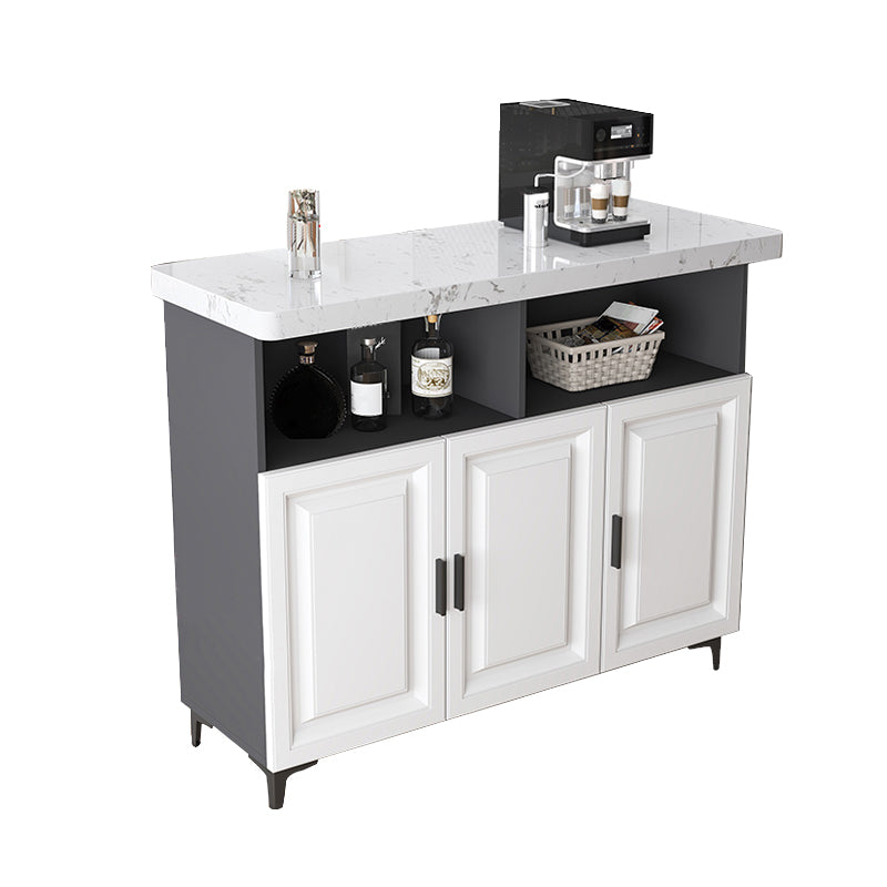 Modern Rectangle Bar Table Faux Marble Storable Table for Living Room Gray-White Without Chairs Clearhalo 'Bar Furniture' 'Bar Tables' 'bar_tables' 'furn' 'furn_bar_tables' 'Furniture' 'Kitchen & Dining Furniture' 7379713
