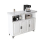 Modern Rectangle Bar Table Faux Marble Storable Table for Living Room Off-White Without Chairs Clearhalo 'Bar Furniture' 'Bar Tables' 'bar_tables' 'furn' 'furn_bar_tables' 'Furniture' 'Kitchen & Dining Furniture' 7379714